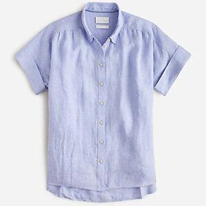 J. Crew Baird McNutt Irish linen short-sleeve shirt, relaxed fit, French Blue, S